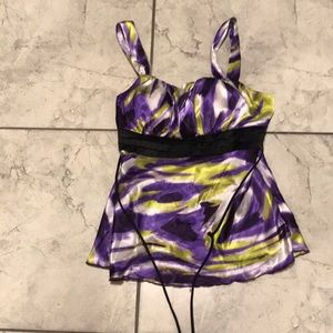 Purple black and yellow tank